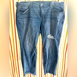 Torrid crop boyfriend jeans size 24 woman’s distressed